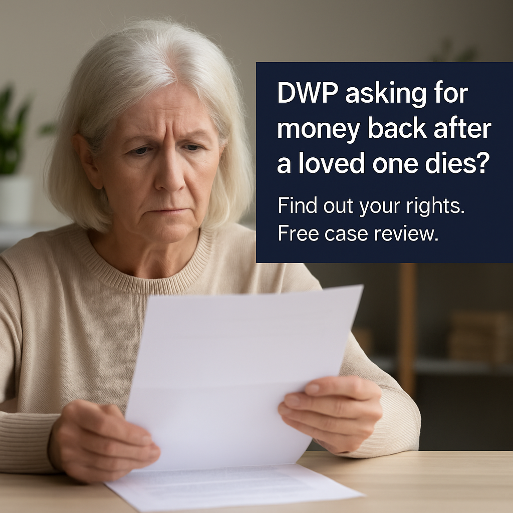 Elderly woman reading letter – DWP pension refund concerns